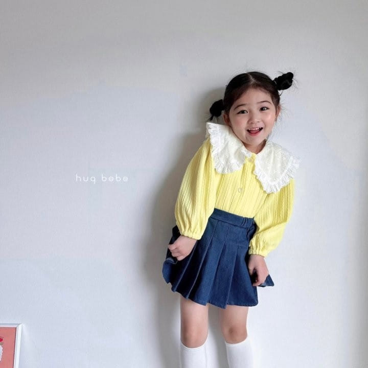 Hug Bebe - Korean Children Fashion - #toddlerclothing - Denim Pleats Skirt - 9