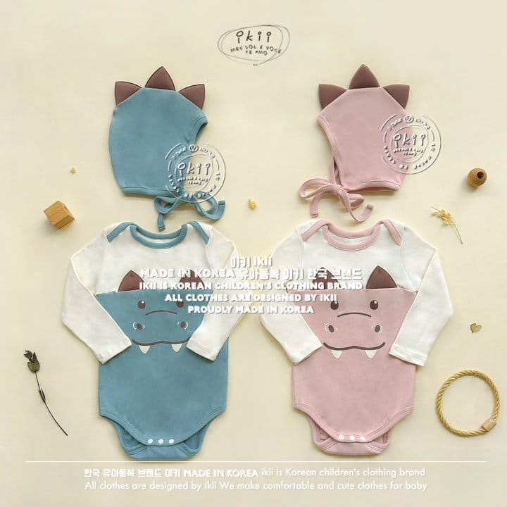 Ikii - Korean Baby Fashion - #babylifestyle - Face Dragon Set ( Long Sleeve)