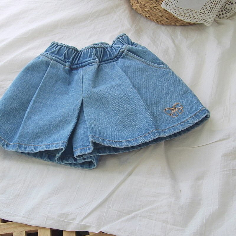 J-Room - Korean Children Fashion - #Kfashion4kids - Wrinkle Denim Skirt Pants - 2