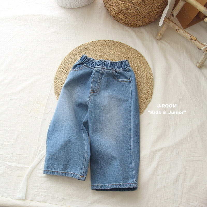 J-Room - Korean Children Fashion - #kidsstore - Sand Wide Denim Pants - 2
