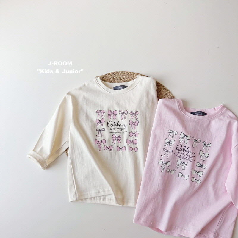 J-Room - Korean Children Fashion - #littlefashionista - Ribbon Bio Washing Tee - 3