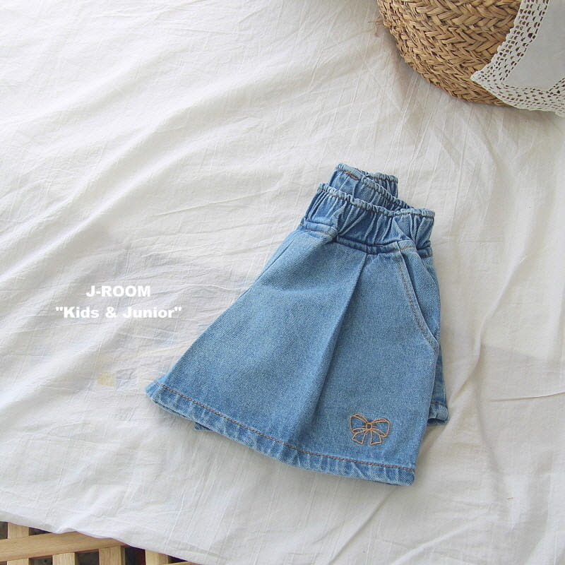 J-Room - Korean Children Fashion - #littlefashionista - Wrinkle Denim Skirt Pants - 3