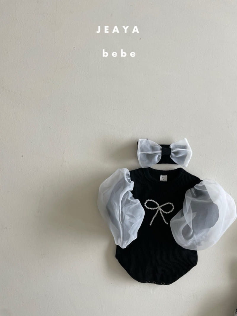 Jeaya & Mymi - Korean Baby Fashion - #babyclothing - Pearl Ribbon Body Suit Daisy Balloon Body Suit Set - 5