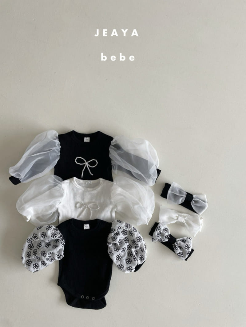 Jeaya & Mymi - Korean Baby Fashion - #babygirlfashion - Pearl Ribbon Body Suit Daisy Balloon Body Suit Set - 8