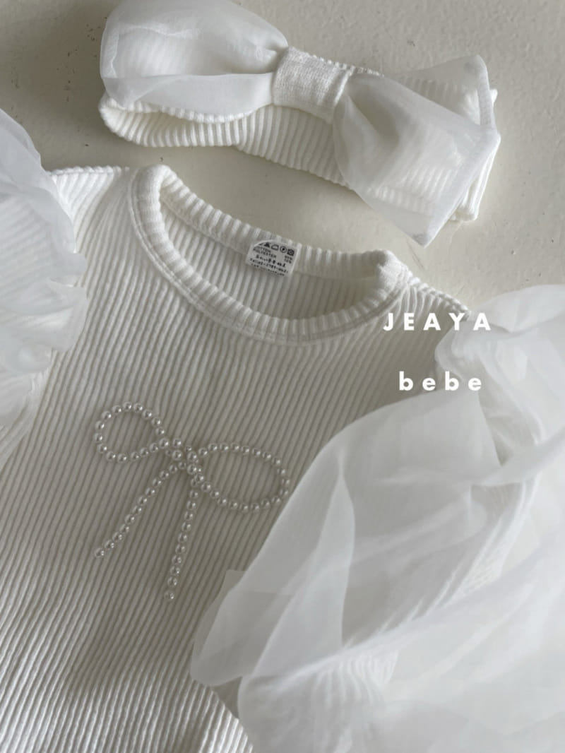 Jeaya & Mymi - Korean Baby Fashion - #babyoninstagram - Pearl Ribbon Body Suit Daisy Balloon Body Suit Set - 10