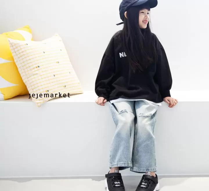 Jeje Market - Korean Children Fashion - #prettylittlegirls - Milly Torn Denim Pants - 4