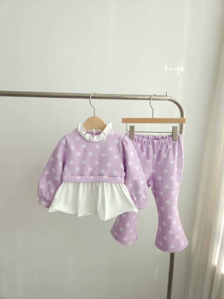 Joyello - Korean Children Fashion - #kidsshorts - Spring Heart Color Top Bottom Set - 6