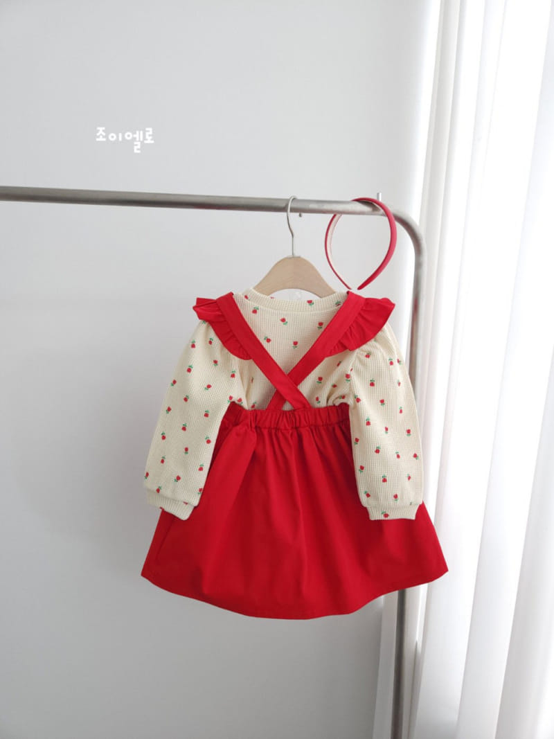 Joyello - Korean Children Fashion - #littlefashionista - Heart Apron One-Piece - 3