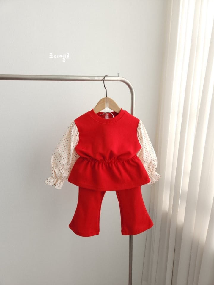 Joyello - Korean Children Fashion - #toddlerclothing - Dot Wide Top BottomSet - 3