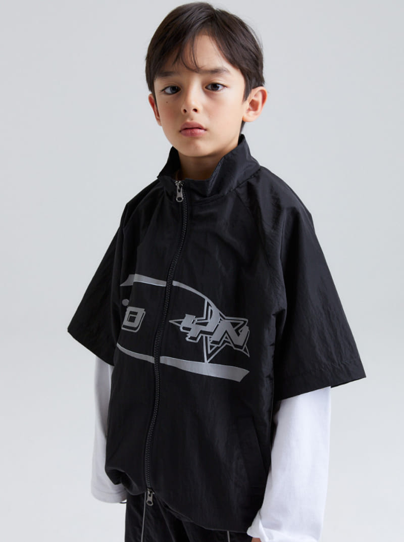 Kokoyarn - Korean Children Fashion - #Kfashion4kids - Loco Piping Short Sleeve Zip Up - 3