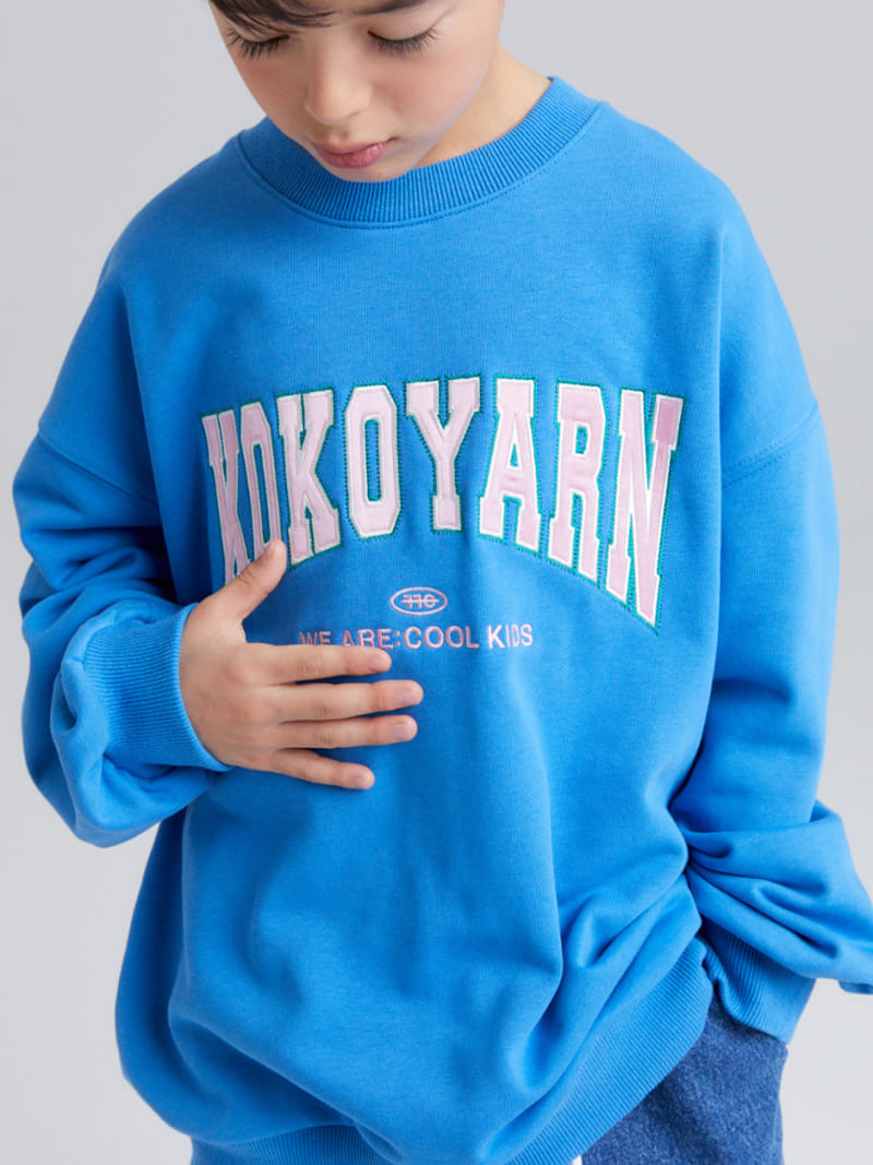 Kokoyarn - Korean Children Fashion - #childrensboutique - Logo Applique Embroidery Sweat - 5