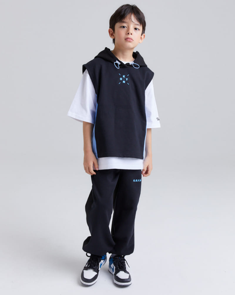 Kokoyarn - Korean Children Fashion - #discoveringself - Camp Hoody Vest Top Bottom Set - 8