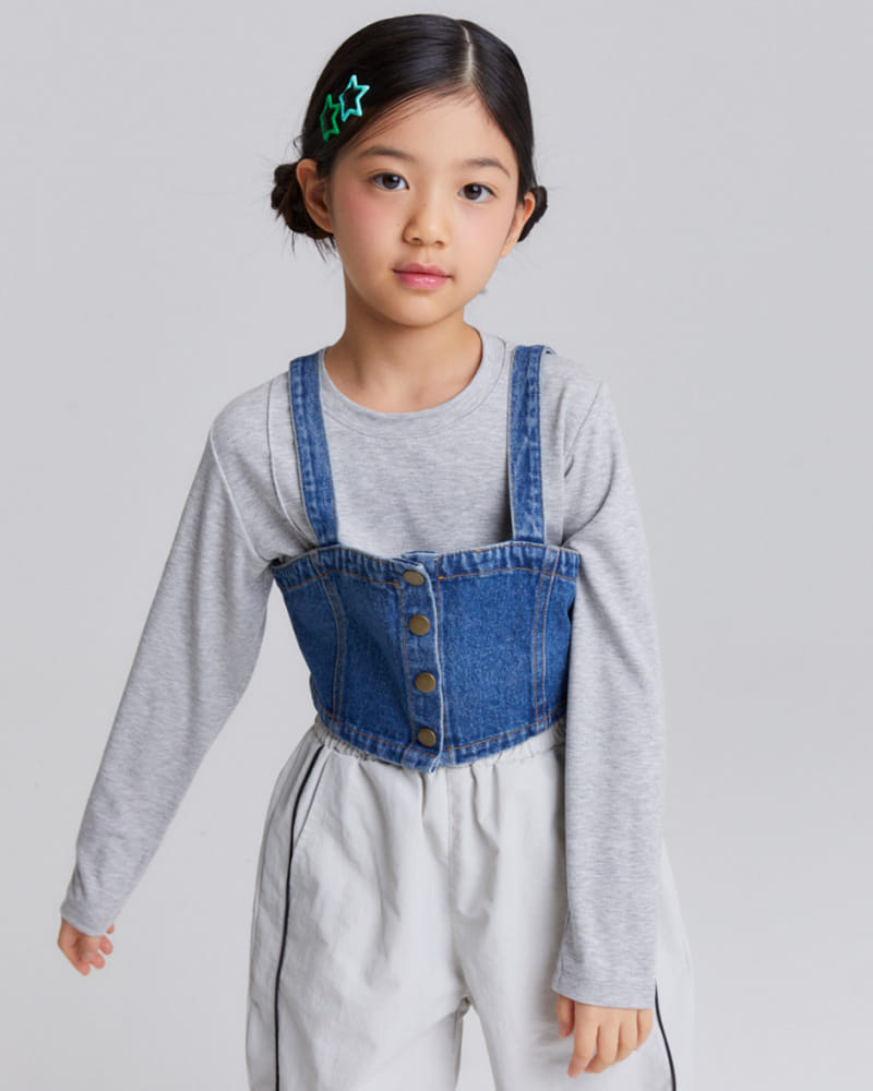 Kokoyarn - Korean Children Fashion - #discoveringself - Olson Denim Bustier - 2