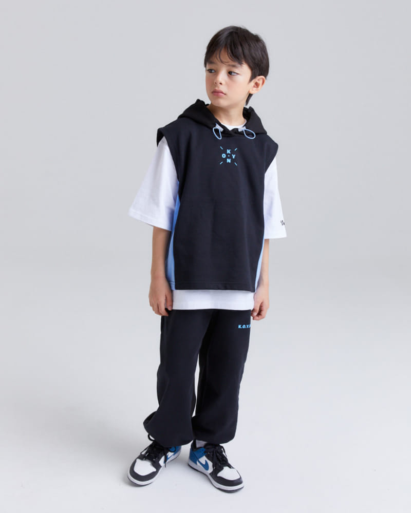 Kokoyarn - Korean Children Fashion - #fashionkids - Camp Hoody Vest Top Bottom Set - 9