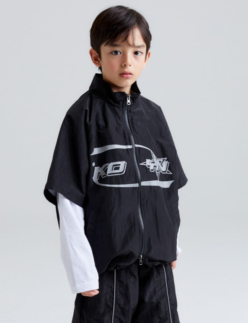 Kokoyarn - Korean Children Fashion - #kidsstore - Loco Piping Short Sleeve Zip Up