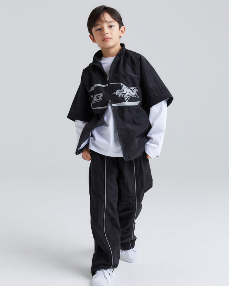 Kokoyarn - Korean Children Fashion - #Kfashion4kids - Loco Piping Short Sleeve Zip Up - 4
