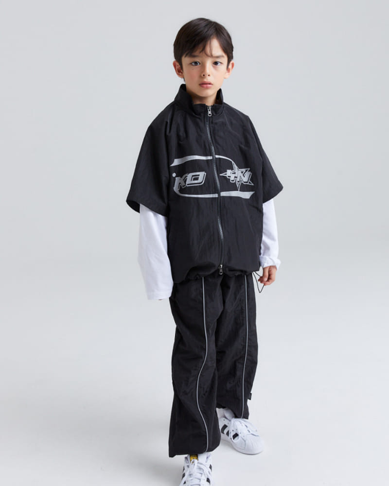 Kokoyarn - Korean Children Fashion - #minifashionista - Loco Piping Short Sleeve Zip Up - 6
