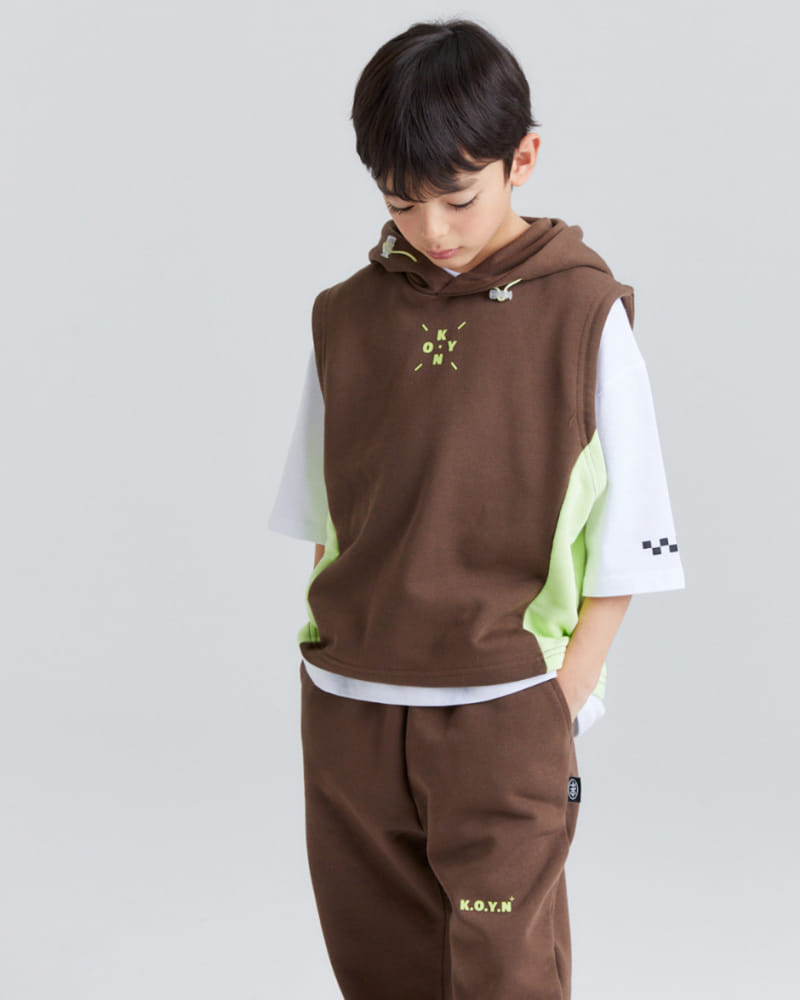 Kokoyarn - Korean Children Fashion - #toddlerclothing - Camp Hoody Vest Top Bottom Set - 4