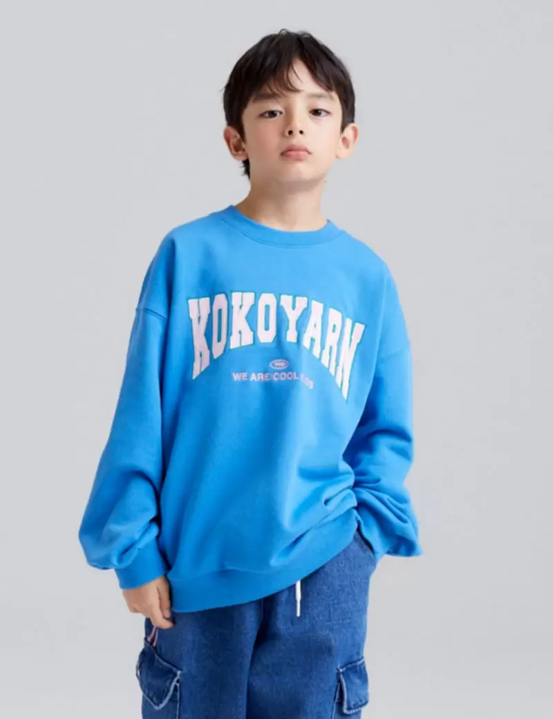 Kokoyarn - Korean Children Fashion - #todddlerfashion - Logo Applique Embroidery Sweat