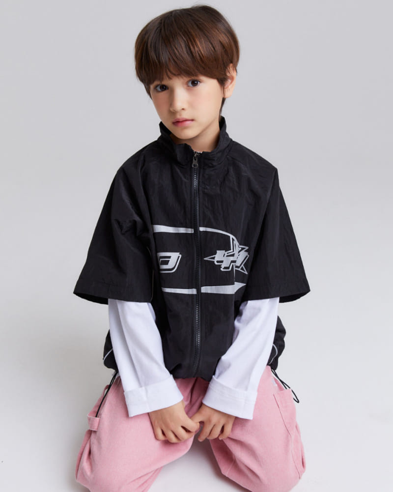 Kokoyarn - Korean Children Fashion - #todddlerfashion - Loco Piping Short Sleeve Zip Up - 8