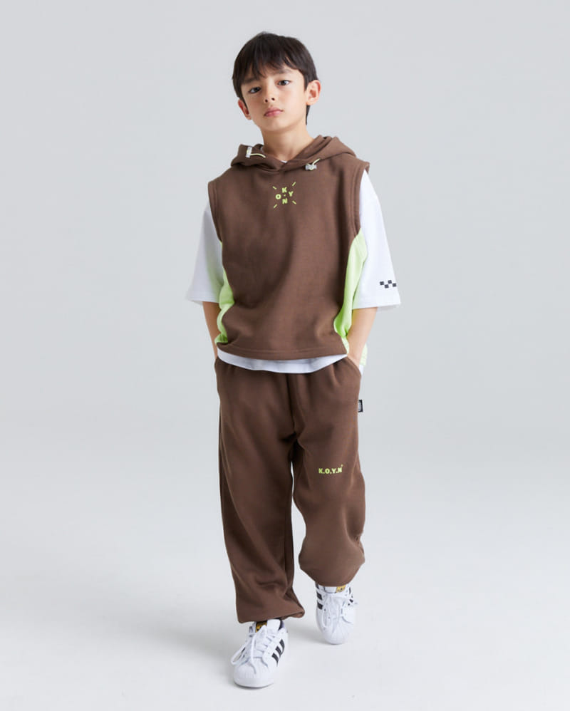 Kokoyarn - Korean Children Fashion - #toddlerclothing - Camp Hoody Vest Top Bottom Set - 3