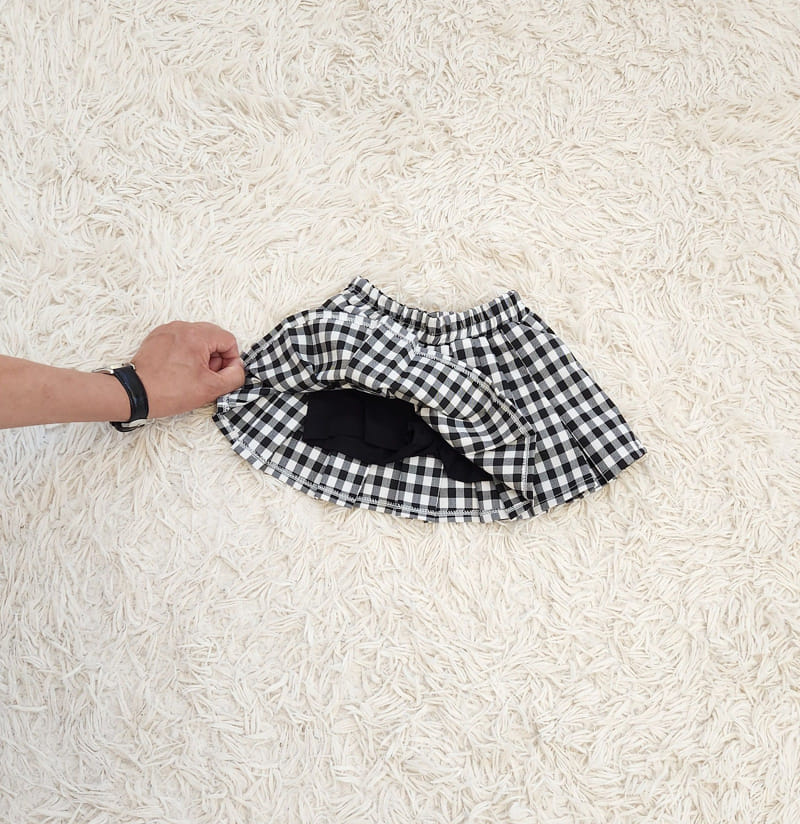 Lamp - Korean Children Fashion - #kidzfashiontrend - Check Span Skirt - 2