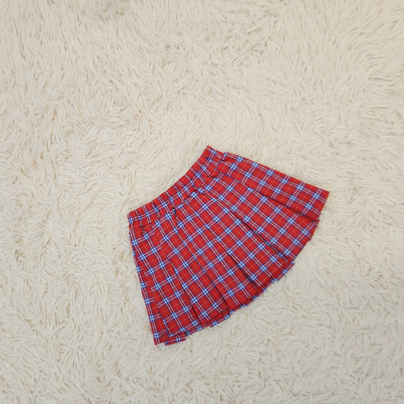 Lamp - Korean Children Fashion - #littlefashionista - Check Skirt - 5