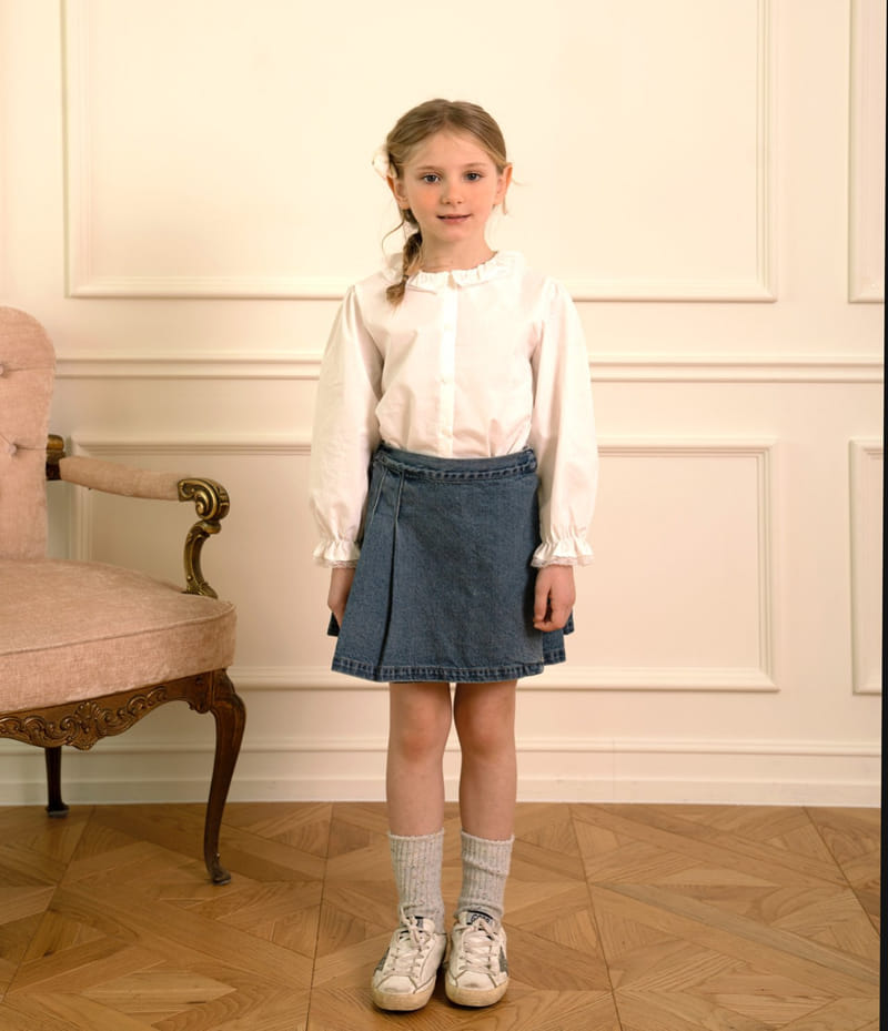Le Bev - Korean Children Fashion - #discoveringself - Denim Pleats Skirt - 4