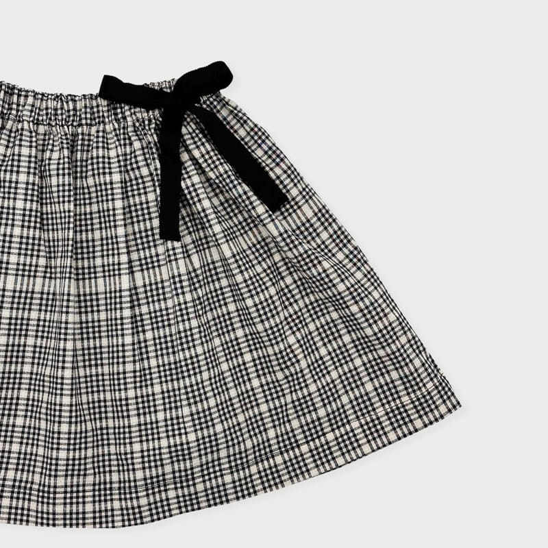 Le Bev - Korean Children Fashion - #kidsstore - Check Ribbon Skirt - 4