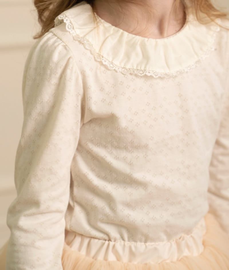 Le Bev - Korean Children Fashion - #littlefashionista - Bella Lace Frill Tee - 3