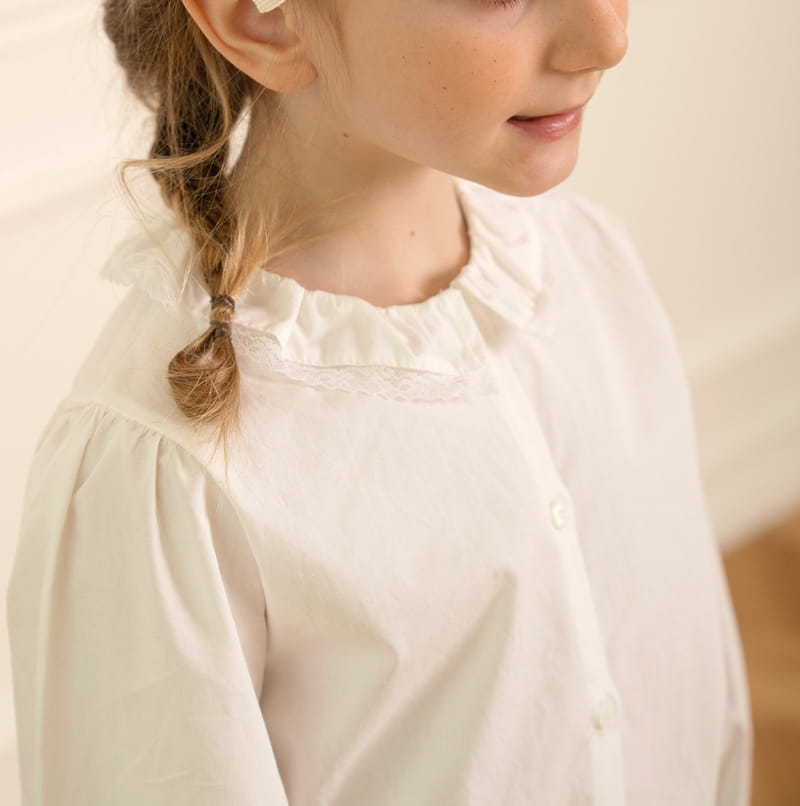 Le Bev - Korean Children Fashion - #littlefashionista - Lace Point Shirt - 2