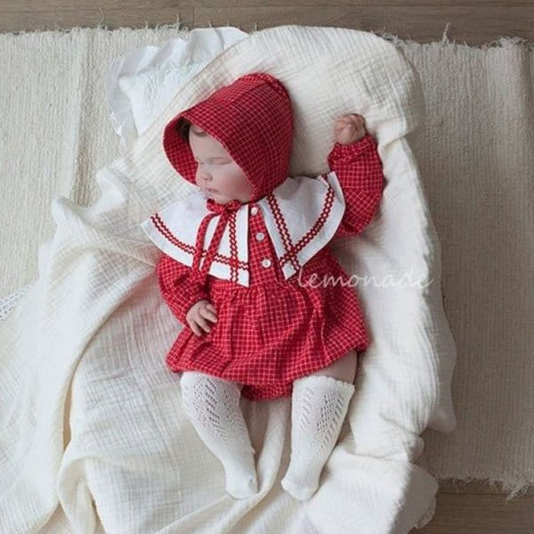 Lemonade - Korean Baby Fashion - #babyoninstagram - Butterfly Check Body Suit Set