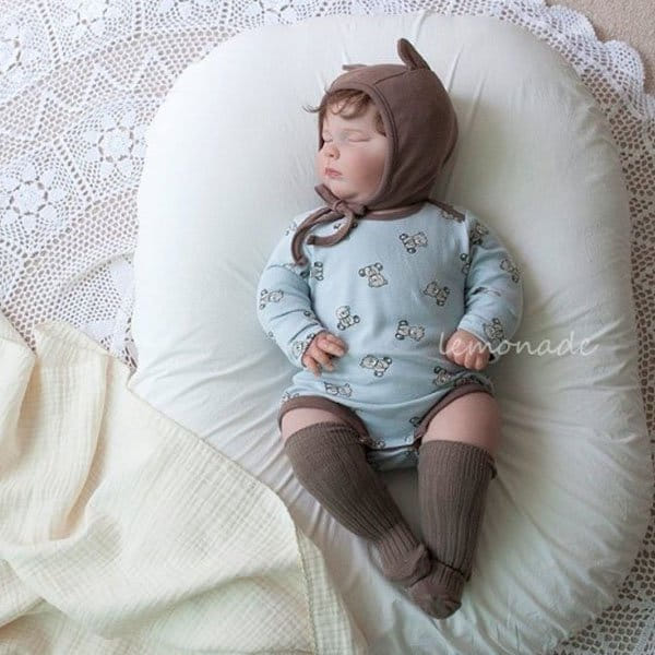 Lemonade - Korean Baby Fashion - #onlinebabyboutique - Tiny Bear Body Suit Set