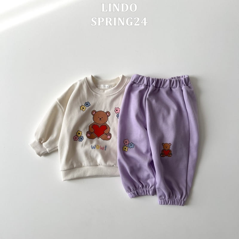 Lindo - Korean Children Fashion - #childofig - Wow Bear Top Bottom Set - 2