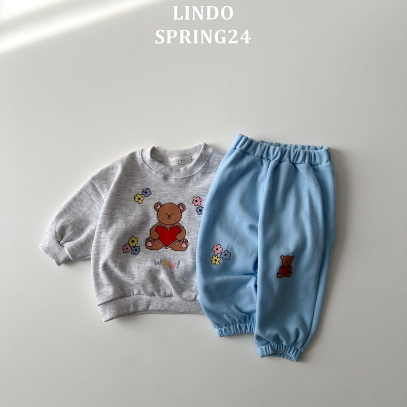 Lindo - Korean Children Fashion - #childrensboutique - Wow Bear Top Bottom Set - 3