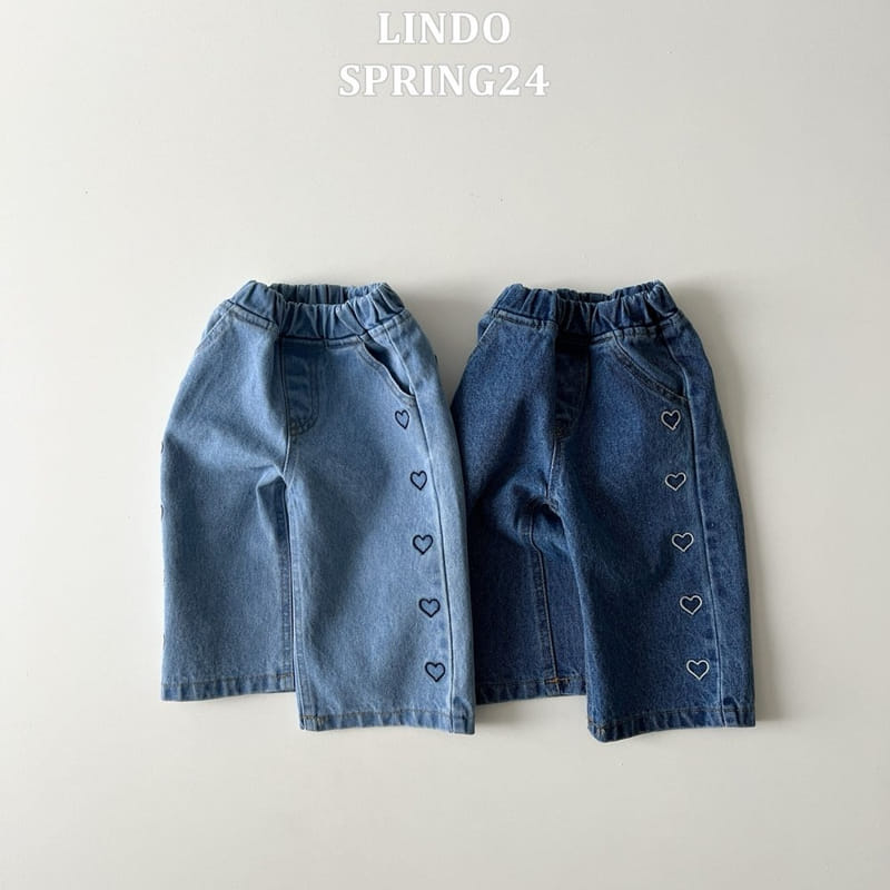 Lindo - Korean Children Fashion - #kidsshorts - Heart Dream Embroidery Denim