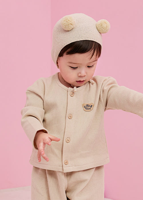 Littletini - Korean Baby Fashion - #babywear - Waffle Cardigan