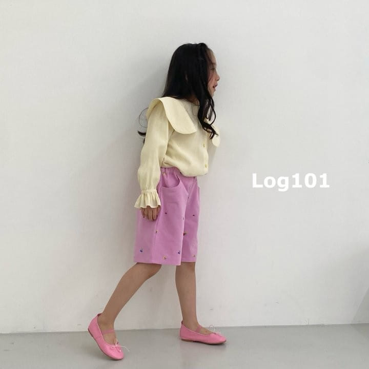 Log101 - Korean Children Fashion - #Kfashion4kids - Pansy Flower Embroidery Shorts - 6