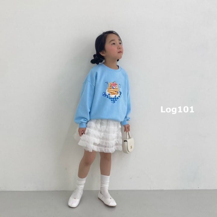 Log101 - Korean Children Fashion - #discoveringself - Blue Waffle Sweatshirt - 3