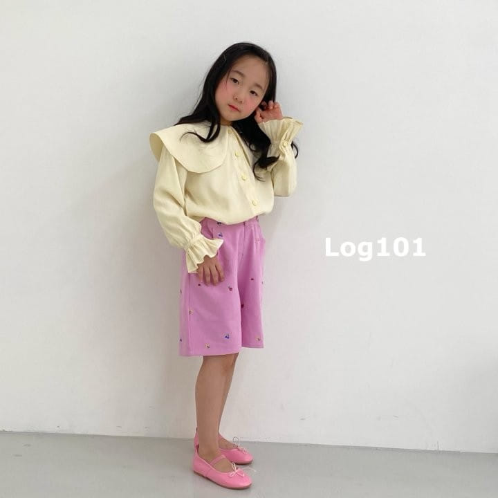 Log101 - Korean Children Fashion - #fashionkids - Pansy Flower Embroidery Shorts - 2