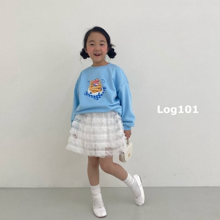 Log101 - Korean Children Fashion - #discoveringself - Blue Waffle Sweatshirt - 4