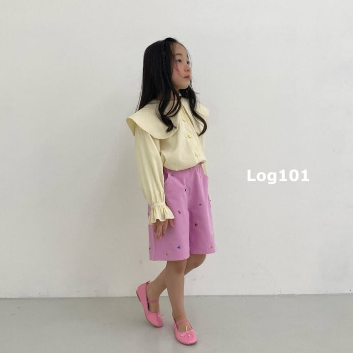 Log101 - Korean Children Fashion - #kidsshorts - Pansy Flower Embroidery Shorts - 4