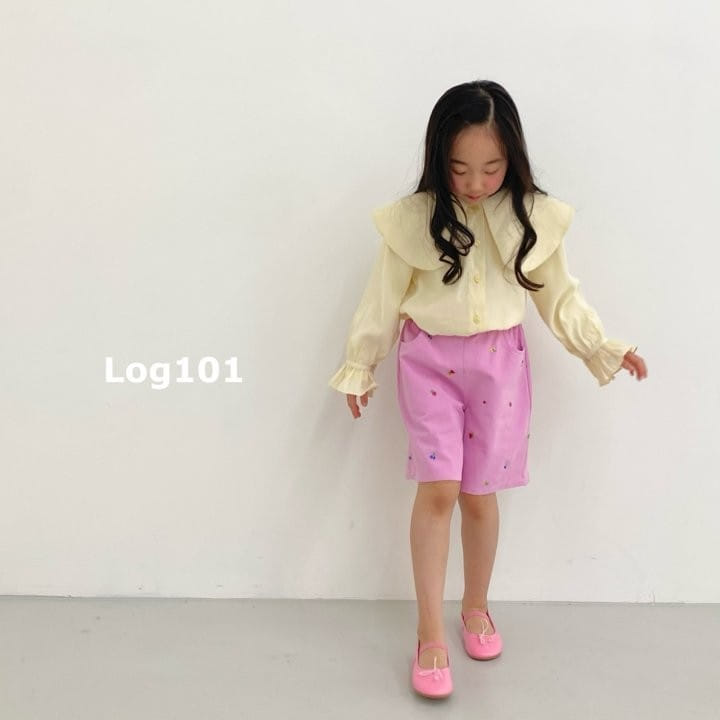 Log101 - Korean Children Fashion - #kidzfashiontrend - Pansy Flower Embroidery Shorts - 5