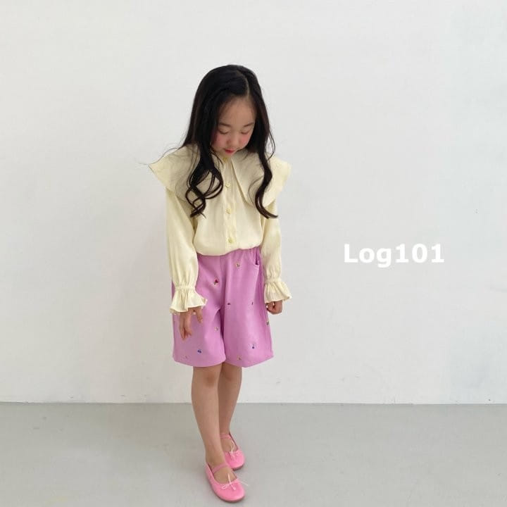 Log101 - Korean Children Fashion - #magicofchildhood - Pansy Flower Embroidery Shorts - 8