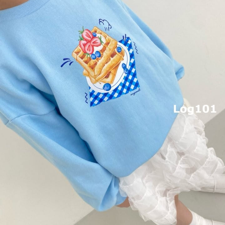 Log101 - Korean Children Fashion - #magicofchildhood - Blue Waffle Sweatshirt - 10