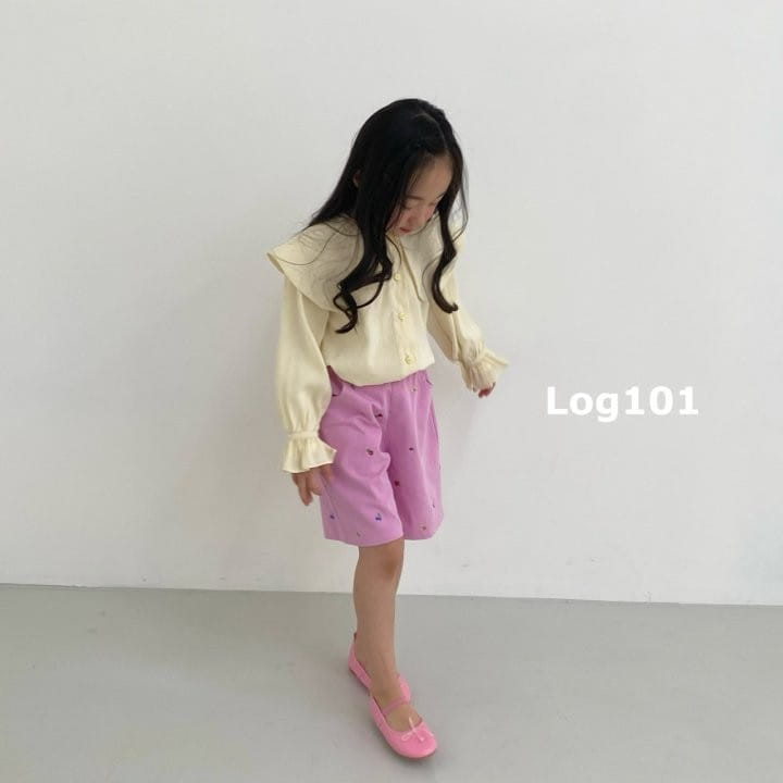 Log101 - Korean Children Fashion - #minifashionista - Pansy Flower Embroidery Shorts - 9