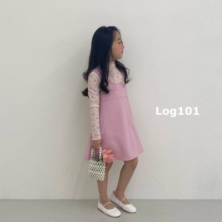Log101 - Korean Children Fashion - #prettylittlegirls - Flower Half Turtleneck Tee