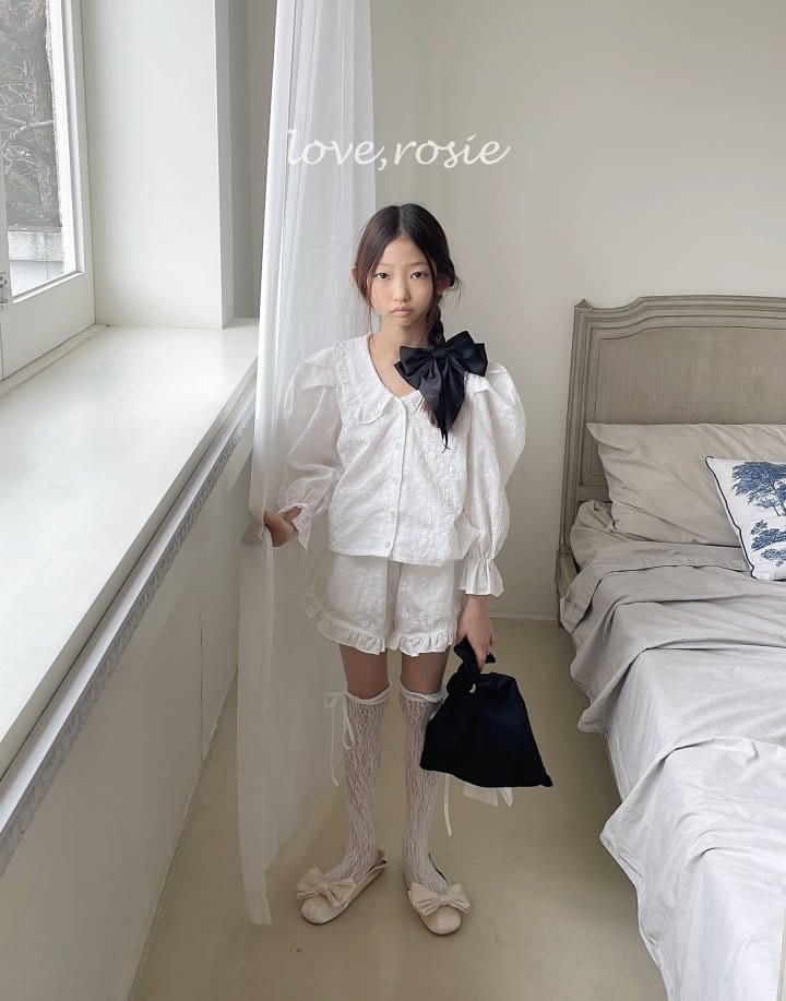 Love Rosie - Korean Children Fashion - #childofig - Girl Punching Blouse Top Bottom Set - 9