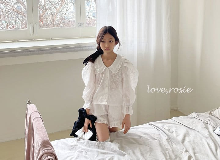 Love Rosie - Korean Children Fashion - #magicofchildhood - Girl Punching Blouse Top Bottom Set - 4