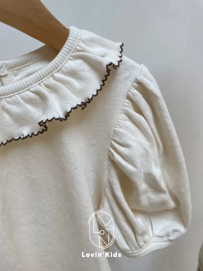 Lovin - Korean Children Fashion - #fashionkids - Puff Embroidery Tee - 4